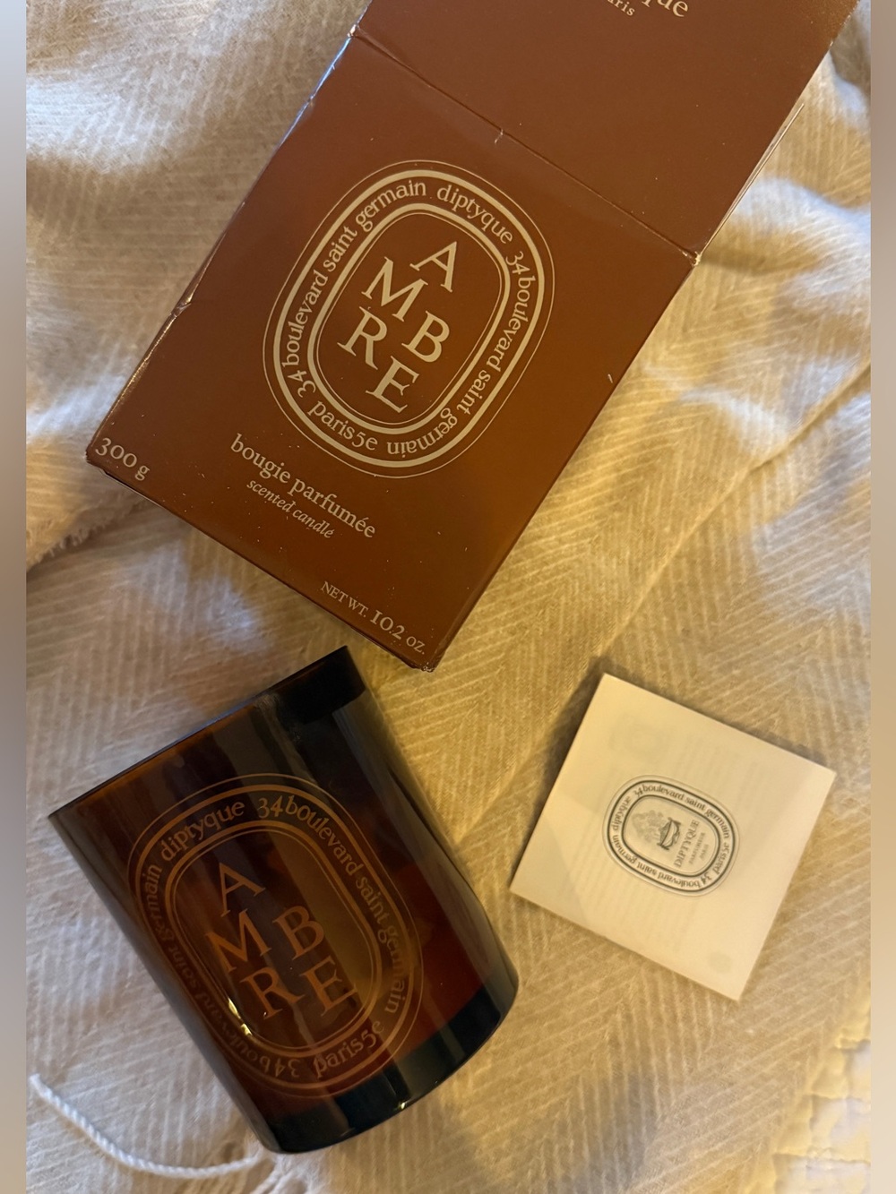 (Empty) Diptyque Ambre 10.2 oz candle with box